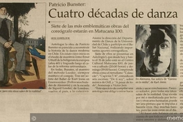 Patricio Bunster: cuatro décadas de danza