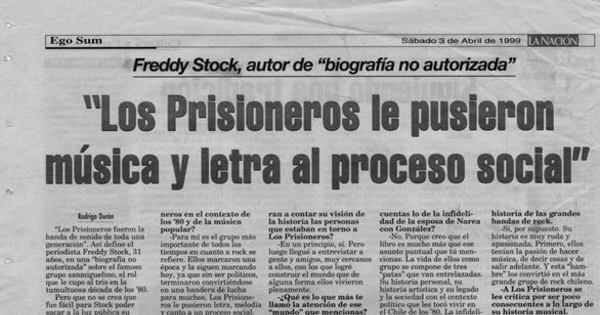 "Los Prisioneros le pusieron música y letra al proceso social"