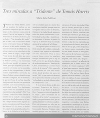 Tres miradas a "Tridente" de Tomás Harris