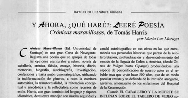 Crónicas maravillosas, de Tomás Harris