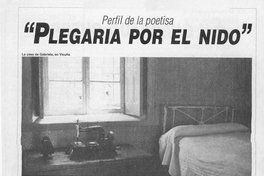 "Plegaria por el nido" : perfil de la poetisa