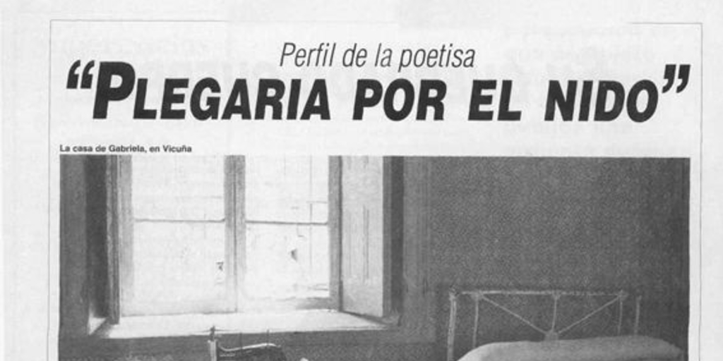 "Plegaria por el nido" : perfil de la poetisa