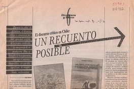 Un recuento posible : el discurso crítico en Chile