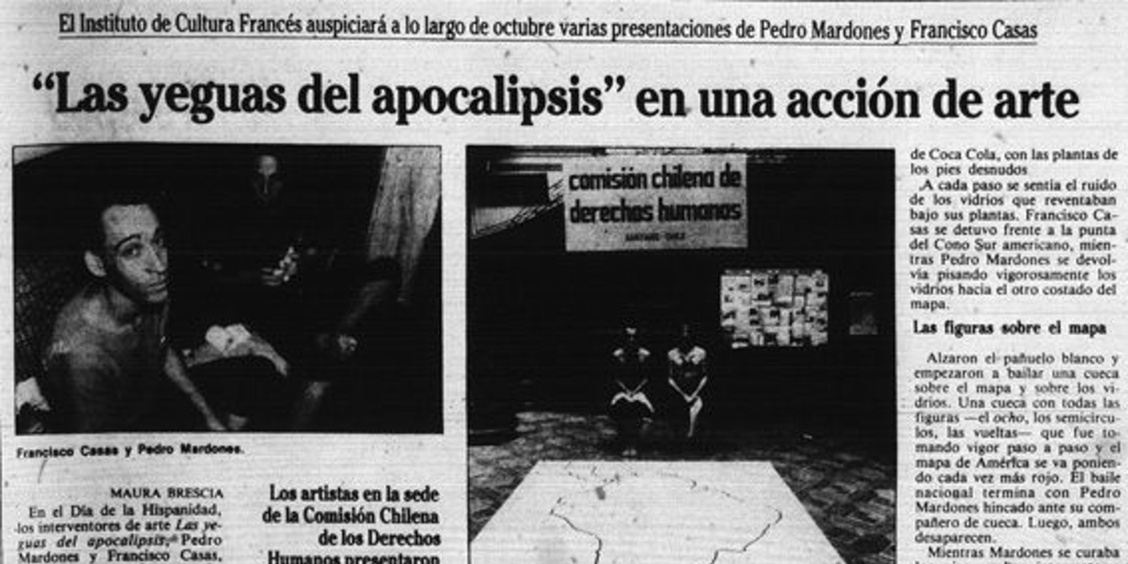 Las Yeguas del Apocalipsis en una acción de arte