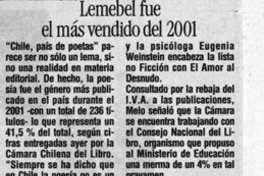 Lemebel fue el más vendido del 2001
