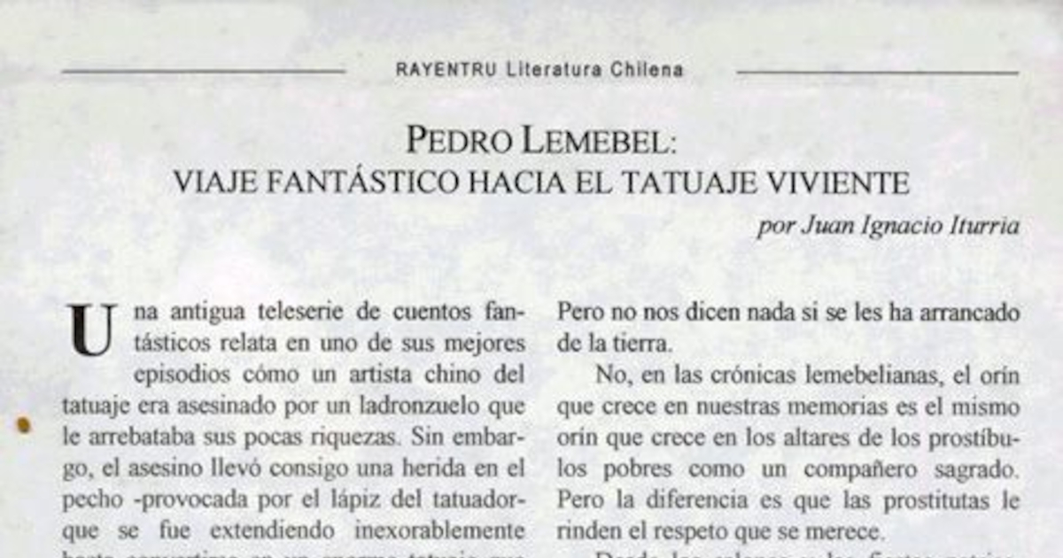 Pedro Lemebel, viaje fantástico hacia el tatuaje viviente