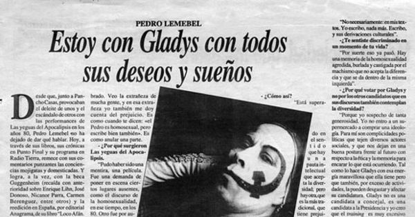 "Estoy con Gladys con todos sus deseos y sueños"