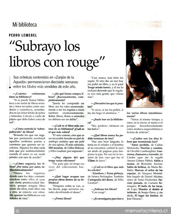 "Subrayo los libros con rouge"