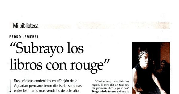 "Subrayo los libros con rouge"