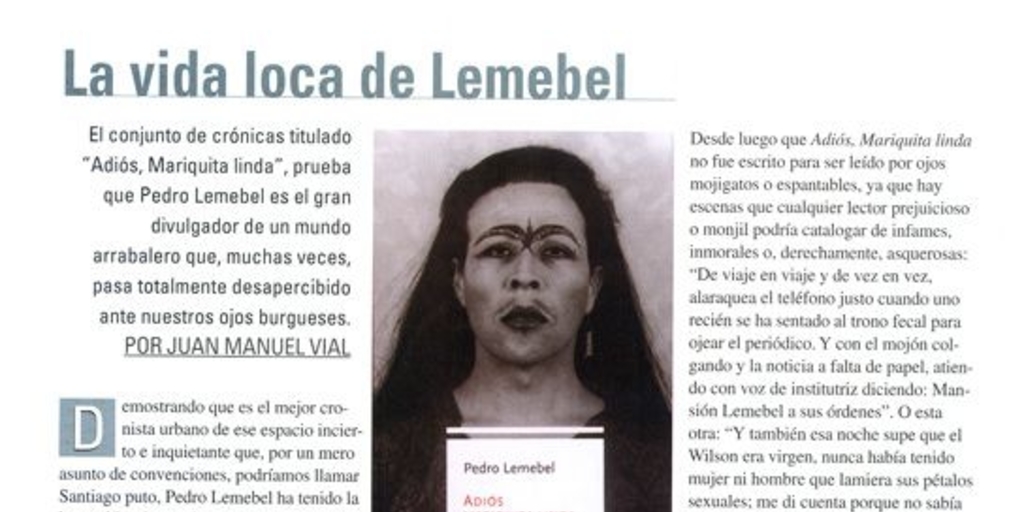 La vida loca de Lemebel