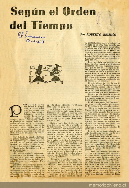 Según el orden del tiempo