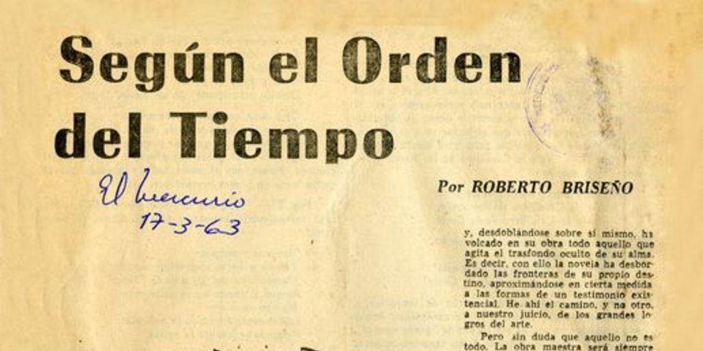 Según el orden del tiempo