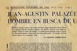 Juan Agustín Palazuelos, un hombre en busca de un estilo : la revelación literaria de 1962