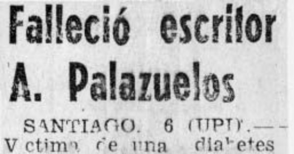 Falleció escritor A. Palazuelos