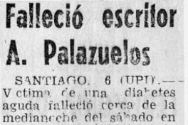 Falleció escritor A. Palazuelos