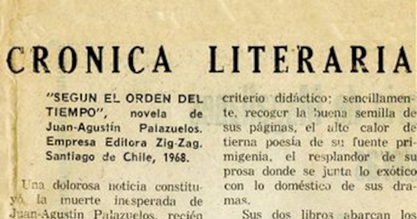 Crónica literaria : Según el orden del tiempo