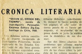 Crónica literaria : Según el orden del tiempo