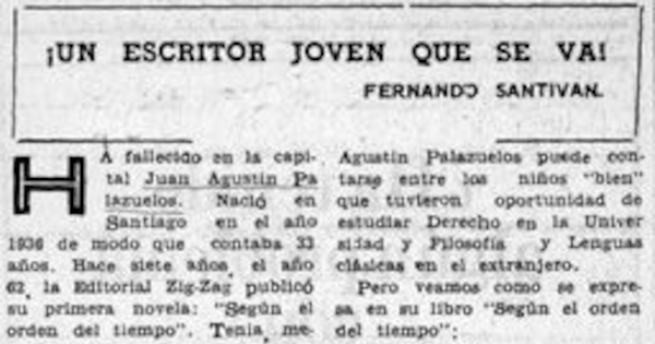 Un escritor joven que se va