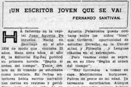 Un escritor joven que se va