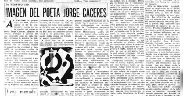 Imagen del poeta Jorge Cáceres