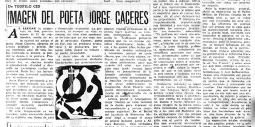 Imagen del poeta Jorge Cáceres