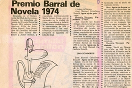 Premio Barral de Novela 1974