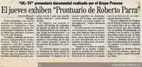 El jueves exhiben "Prontuario de Roberto Parra"