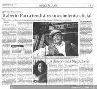 Roberto Parra tendrá reconocimiento oficial : a diez años de su muerte