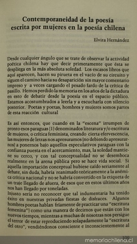 Contemporaneidad de la poesía escrita por mujeres en la poesía chilena