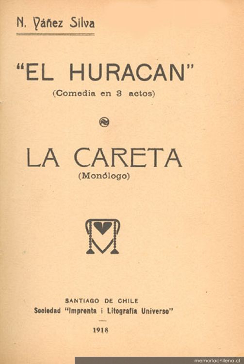 El huracán : (comedia en 3 actos) ; La careta : (monólogo)