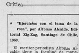 Ejercicios con el tema de la rosa, de Alfonso Alcalde