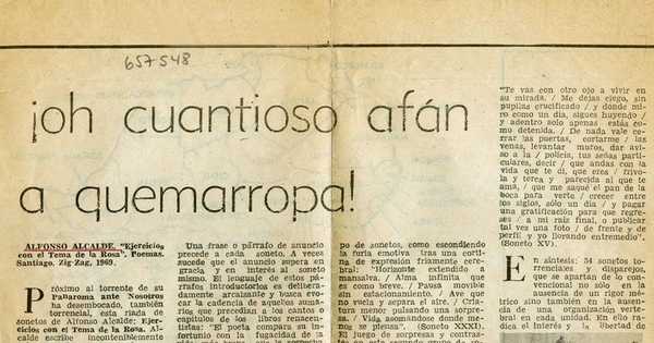 ¡Oh cuantioso afán a quemarropa!