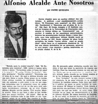 Alfonso Alcalde ante nosotros