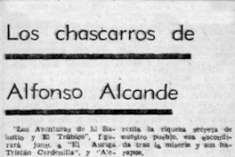 Los chascarros de Alfonso Alcalde