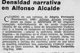 Densidad narrativa de Alfonso Alcalde