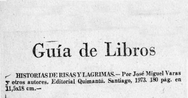 Guía de libros: "Historias de risas y lágrimas"