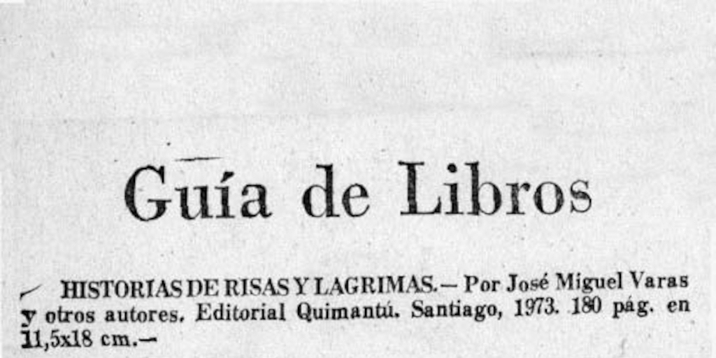 Guía de libros: "Historias de risas y lágrimas"