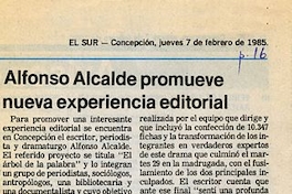 Alfonso Alcalde promueve nueva experiencia editorial