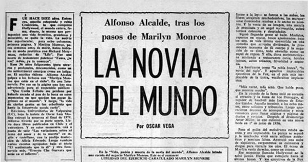 La novia del mundo: Alfonso Alcalde tras los pasos de Marilyn Monroe