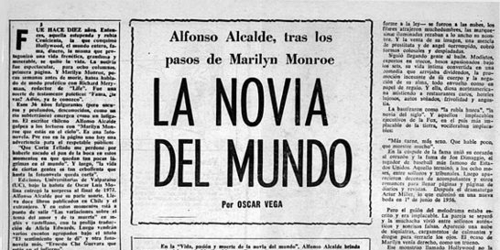 La novia del mundo: Alfonso Alcalde tras los pasos de Marilyn Monroe