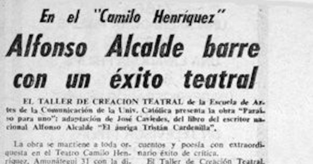 Alfonso Alcalde barre con un éxito teatral