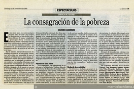 La consagración de la pobreza