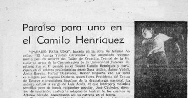 Paraíso para uno en el Camilo Henríquez