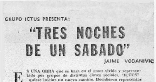 Tres noches de un sábado