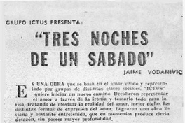 Tres noches de un sábado