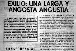 Exilio: una larga y angosta angustia