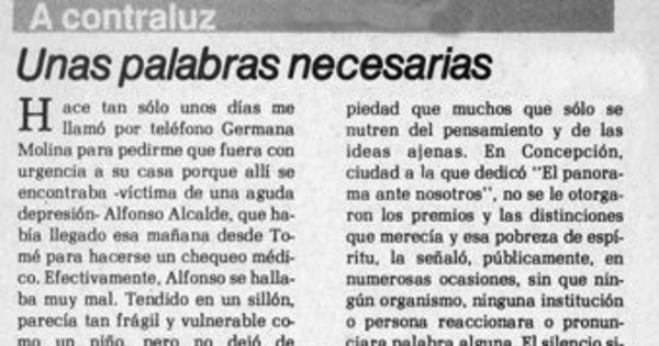 Unas palabras necesarias