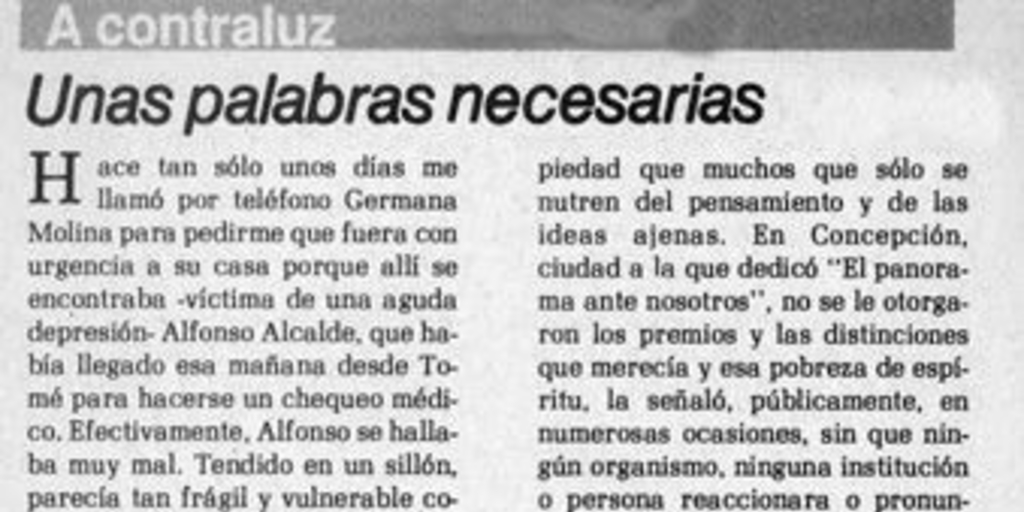 Unas palabras necesarias