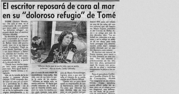 El escritor reposará de cara al mar en su "doloroso refugio" de Tomé