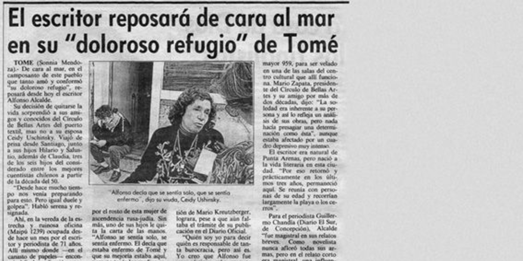 El escritor reposará de cara al mar en su "doloroso refugio" de Tomé